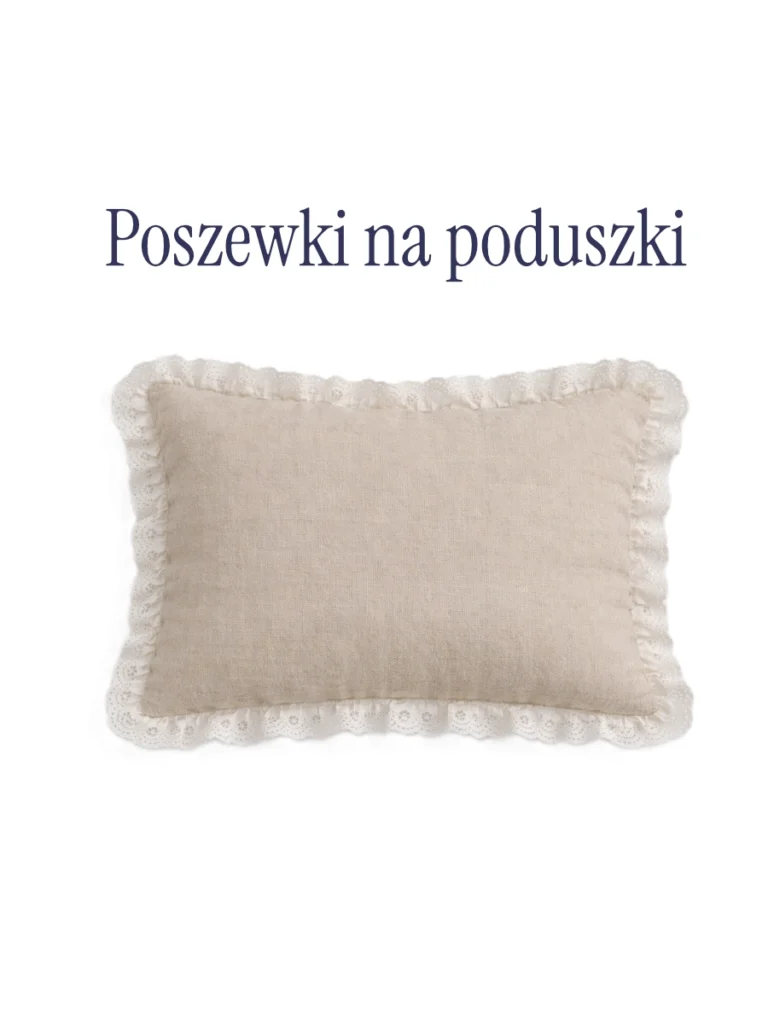 Obrazek prezentujący lnianą poszewkę na poduszkę w kolorze naturalnym STAMP marki hinosato, która jest okładką dla całej kategorii