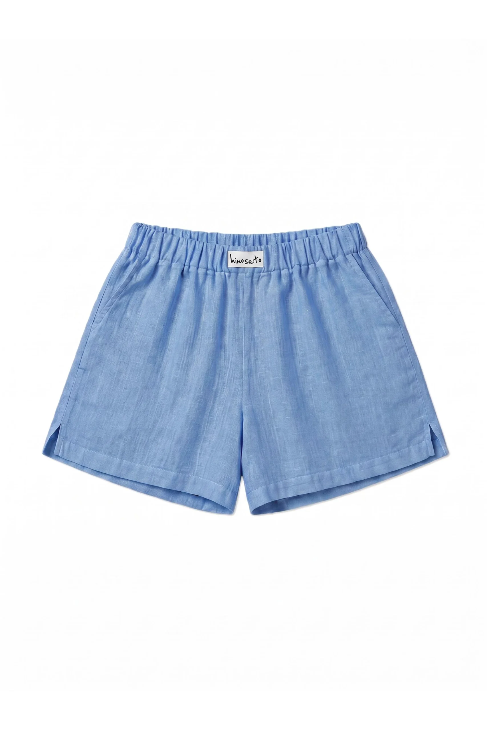 PARADOU błękitne - lniane spodenki z kieszeniami - unisex - obrazek 2